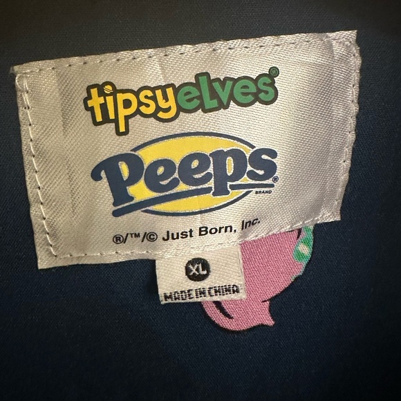 Tipsy Elves Playing For Peeps Marshmallow Chicks Easter Button Down Shirt Men XL - Picture 9 of 10